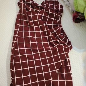 Burgundy square dress